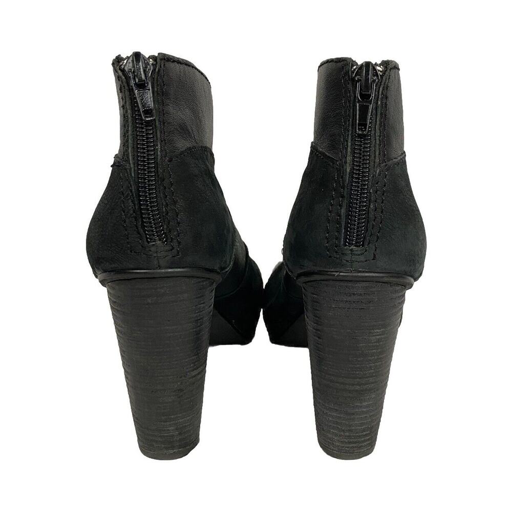 Fossil Bobbi Peep Toe Ankle Boots Booties Women’s Size 8.5 Black Leather - Picture 12 of 13